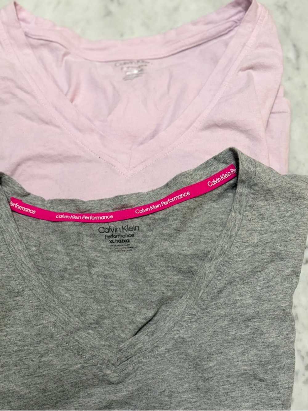 Calvin Klein Cotton Tee - Light Pink & Heather Gray